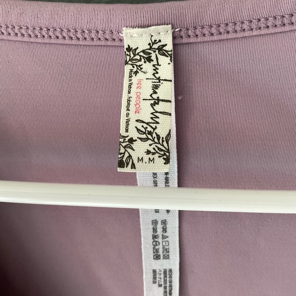 Intimately Free People V Neck Body Suit Lavender Thong Plunge Size Medium - Picture 4 of 8